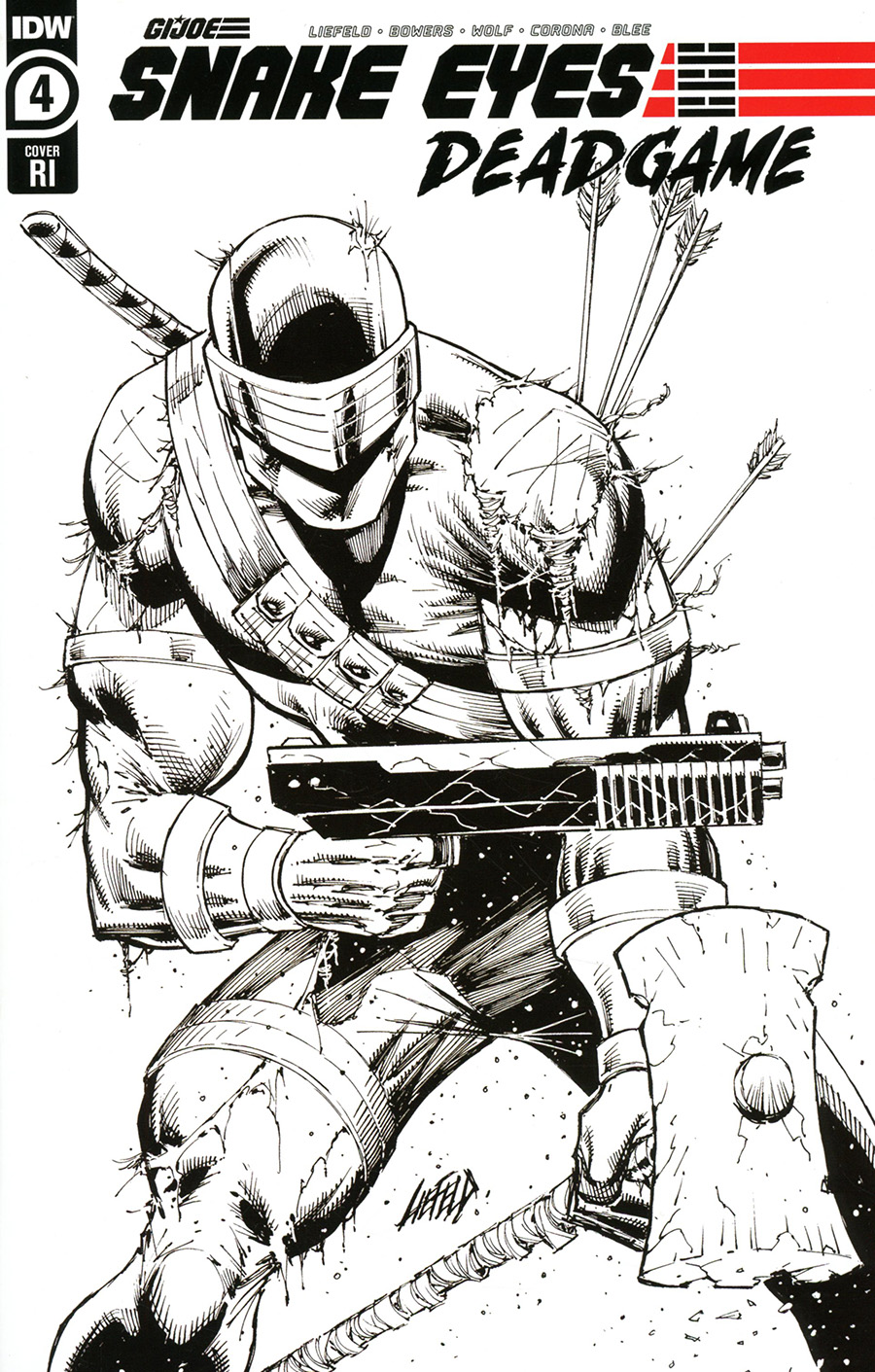 Snake Eyes Deadgame #4 Cover C Incentive Rob Liefeld Black & White Cover