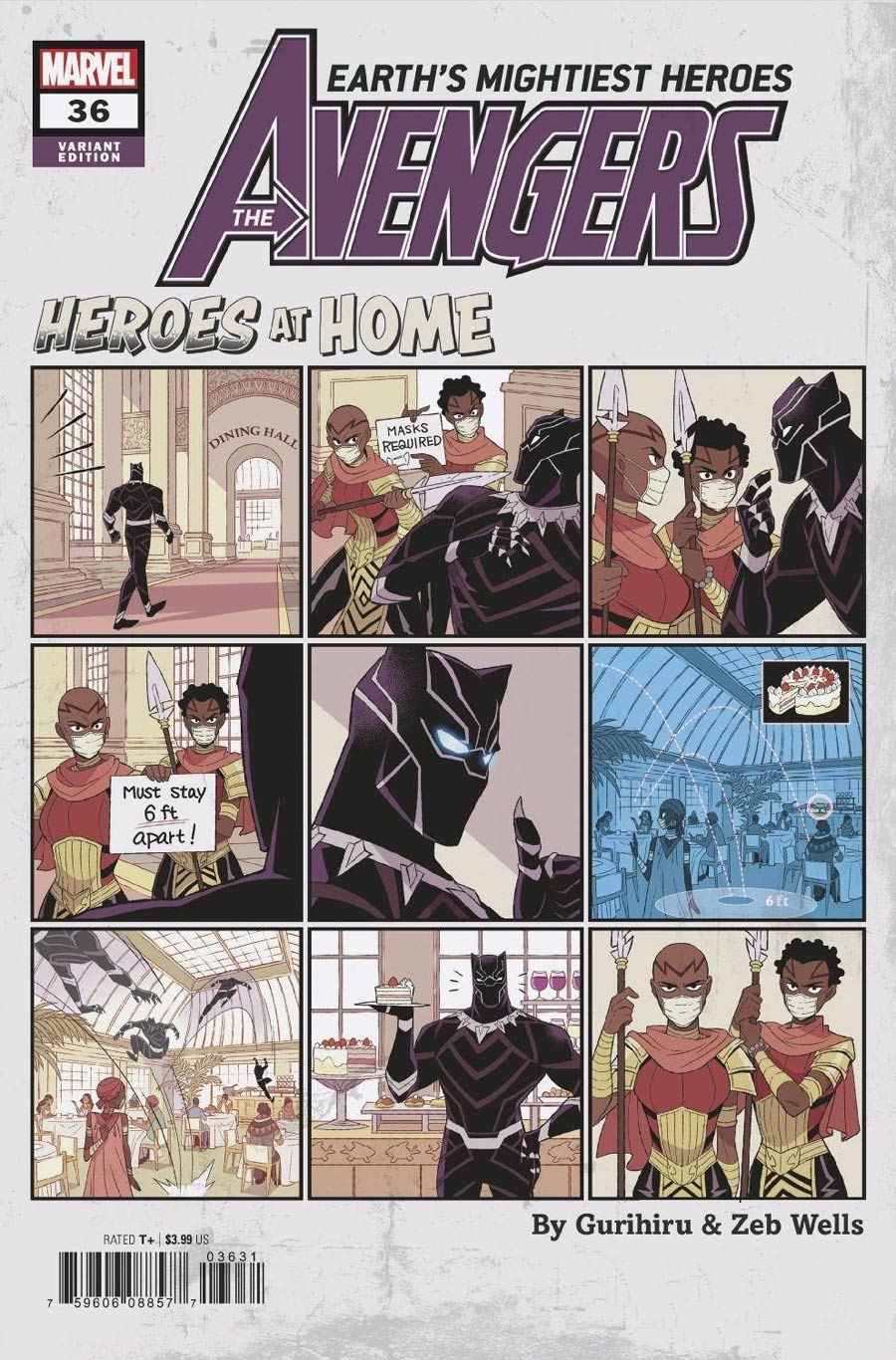 Avengers Vol 7 #36 Cover C Variant Gurihiru Heroes At Home Cover