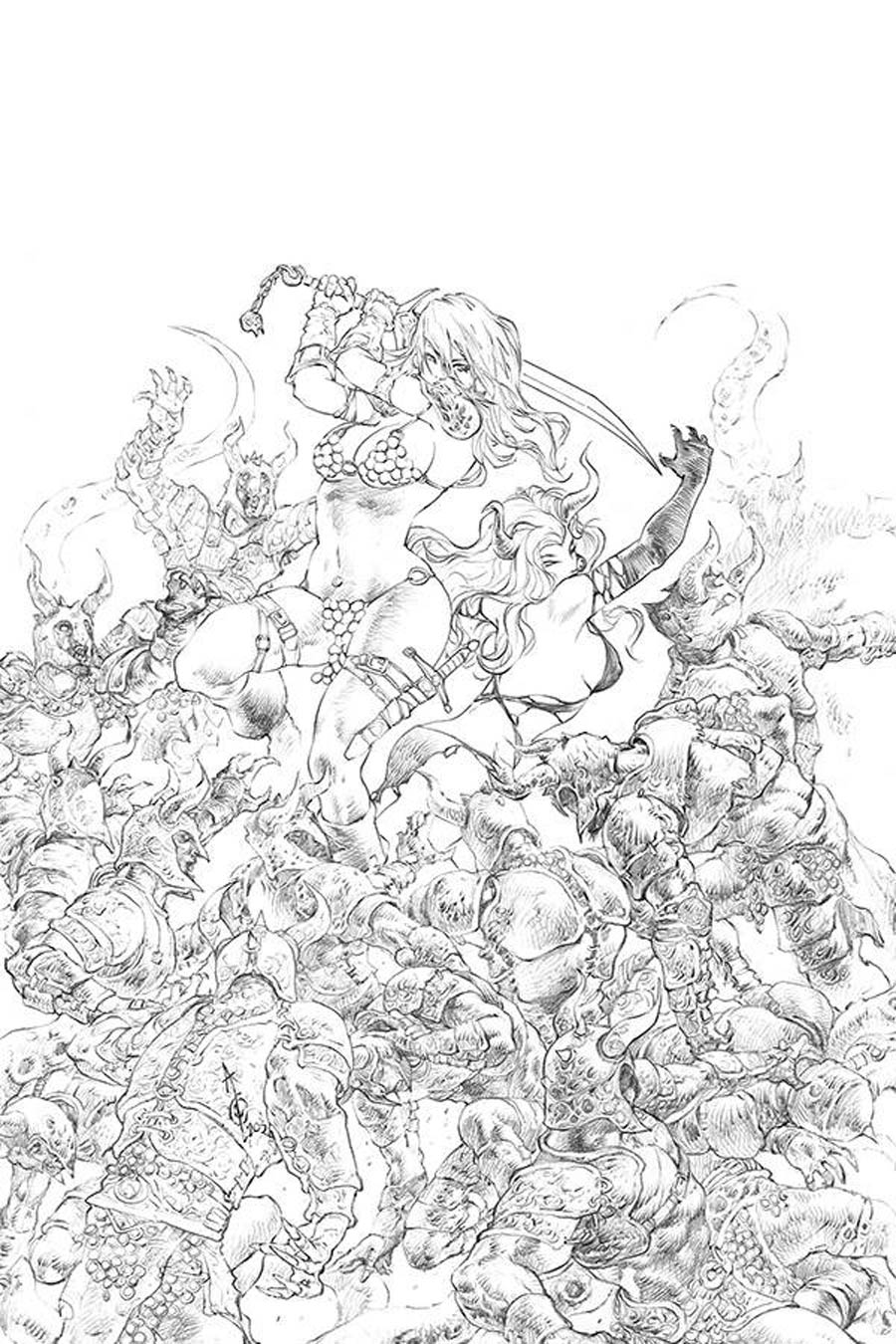 Red Sonja Age Of Chaos #6 Cover J Incentive Alan Quah Black & White Virgin Cover