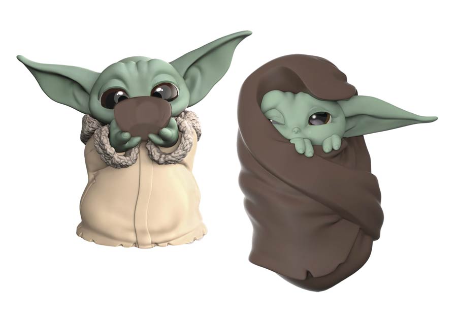 Star Wars The Mandalorian Bounties Collection The Child Soup Sipping & Blanket-Wrapped 2-Pack Figure