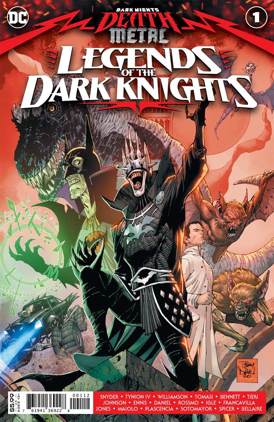Dark Nights Death Metal Legends Of The Dark Knights #1 Cover C 2nd Ptg Tony S Daniel Recolored Variant Cover