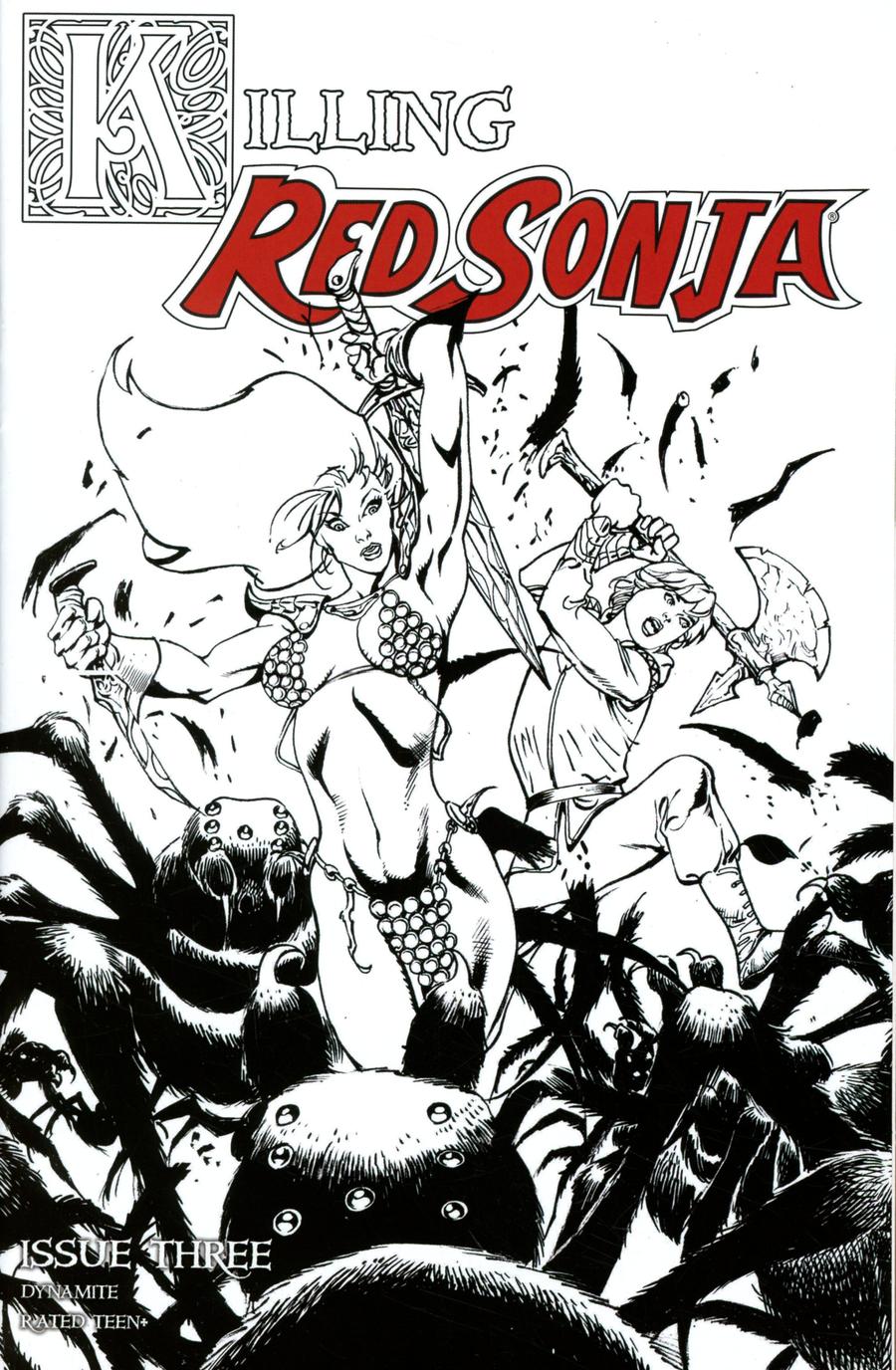 Killing Red Sonja #3 Cover D Incentive Roberto Castro Black & White Cover
