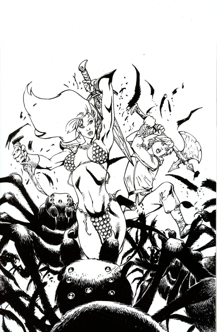 Killing Red Sonja #3 Cover G Incentive Roberto Castro Black & White Virgin Cover