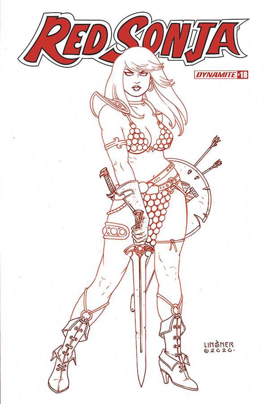 Red Sonja Vol 8 #18 Cover N Incentive Joseph Michael Linsner Tint Cover