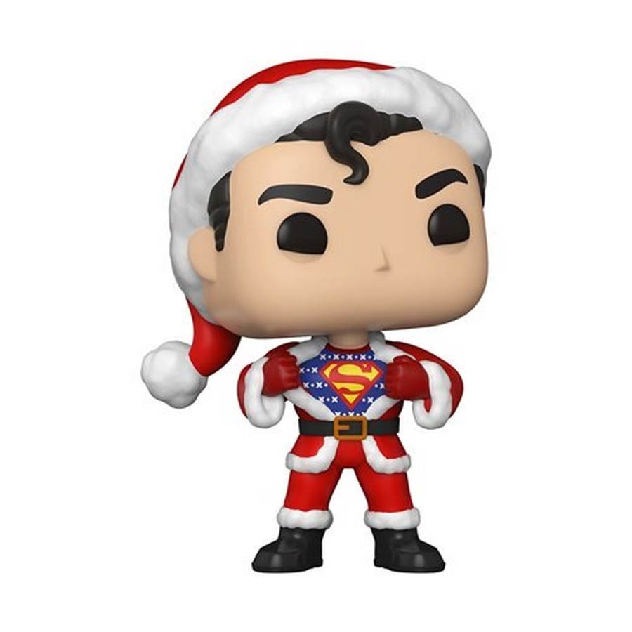 POP Heroes DC Holiday Superman With Sweater Vinyl Figure