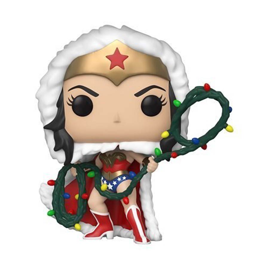 POP Heroes DC Holiday Wonder Woman With Lights Lasso Vinyl Figure