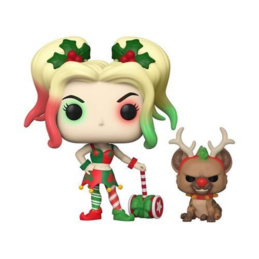 POP Heroes DC Holiday Harley Quinn With Buddy Helper Vinyl Figure