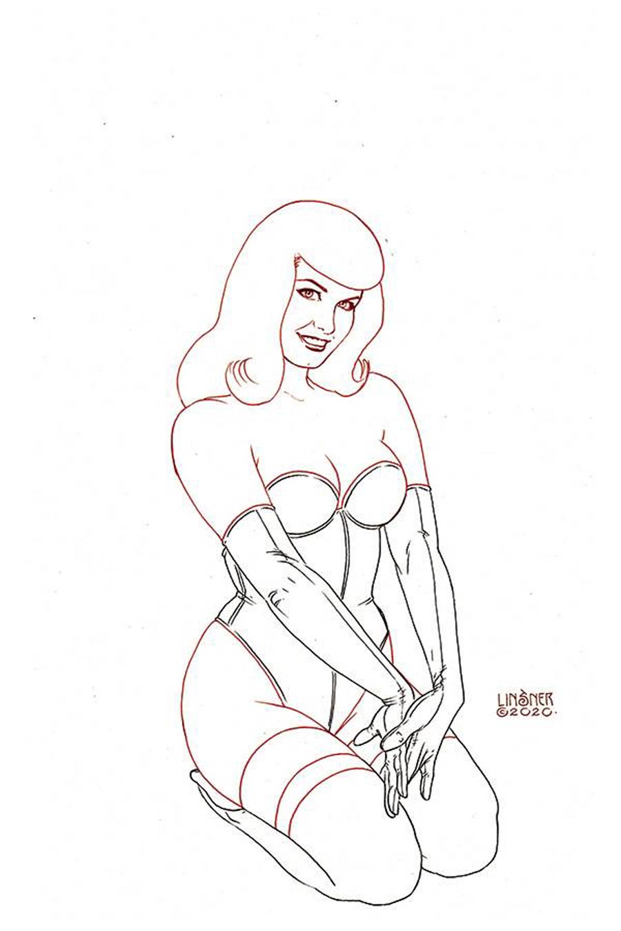 Bettie Page Vol 3 #2 Cover I Incentive Joseph Michael Linsner Black & White Virgin Cover