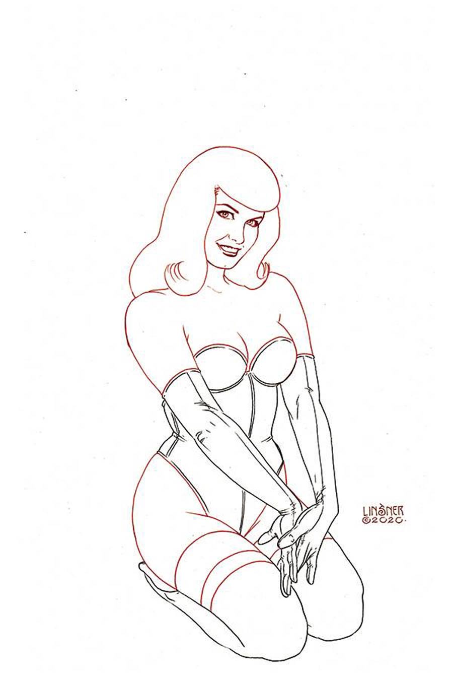 Bettie Page Vol 3 #2 Cover I Incentive Joseph Michael Linsner Black & White Virgin Cover