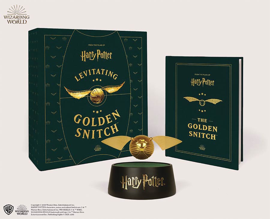 Harry Potter Levitating Golden Snitch With Book
