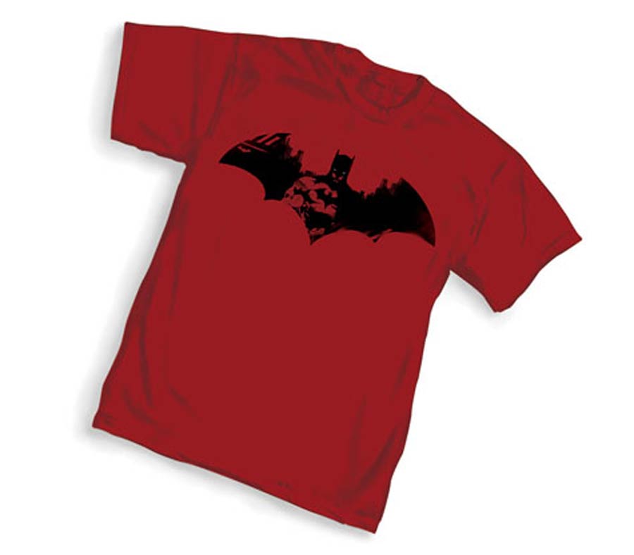 Batman Red City Symbol T-Shirt Large
