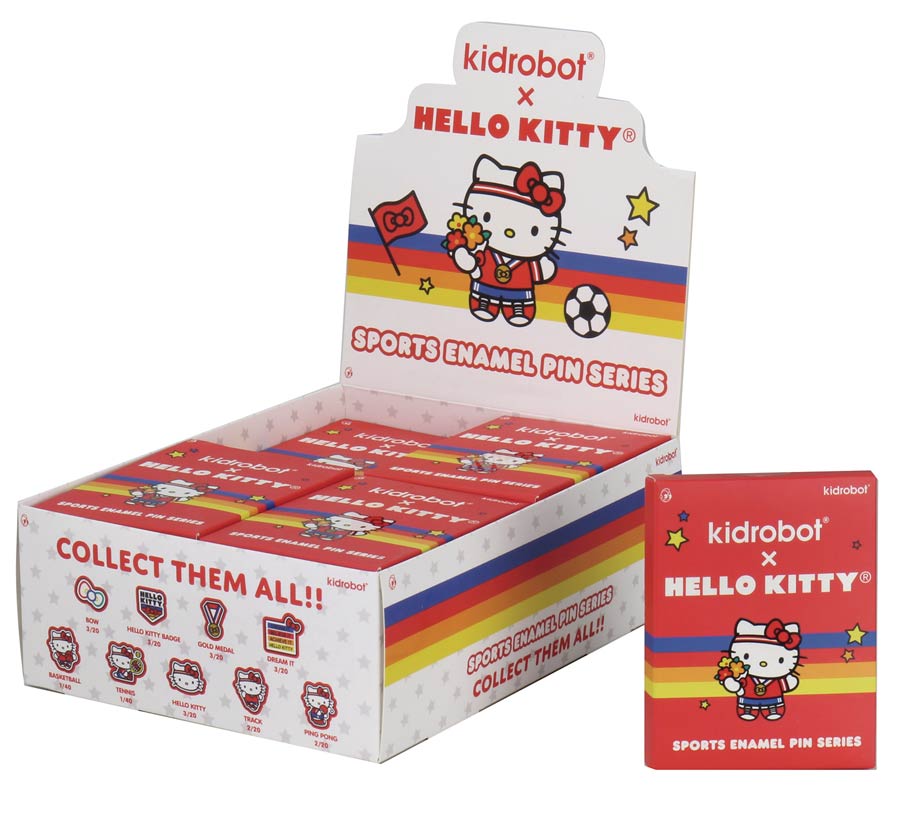 Hello Kitty Sports Enamel Pin Blind Mystery Box 20-Piece Display