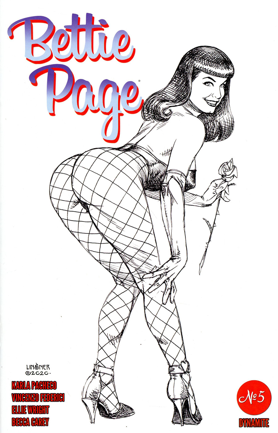 Bettie Page Vol 3 #5 Cover M Incentive Joseph Michael Linsner Black & White Cover