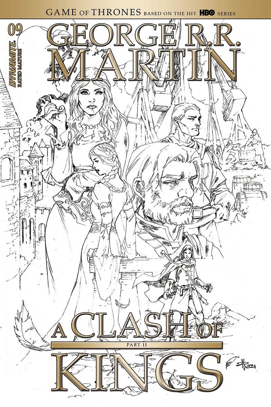 Game Of Thrones Clash Of Kings Vol 2 #9 Cover D Incentive Mel Rubi Black & White Cover