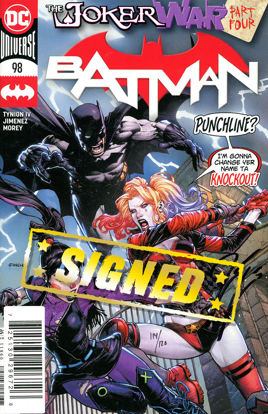 Batman Vol 3 #98 Cover D DF Signed By James Tynion IV (Joker War Tie-In)