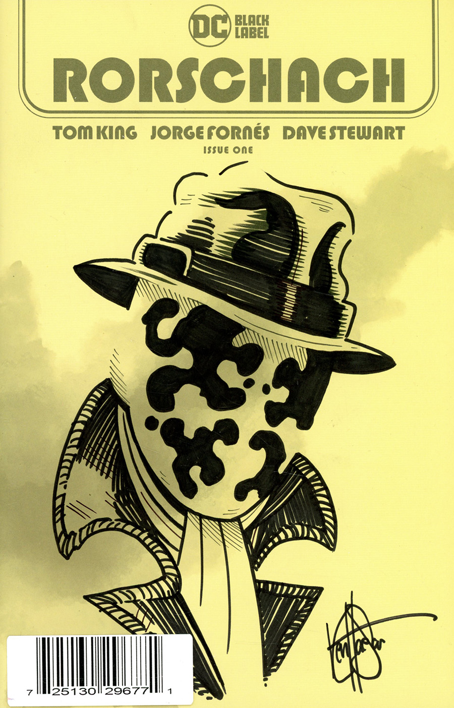 Rorschach #1 Cover F DF Signed & Remarked By Ken Haeser