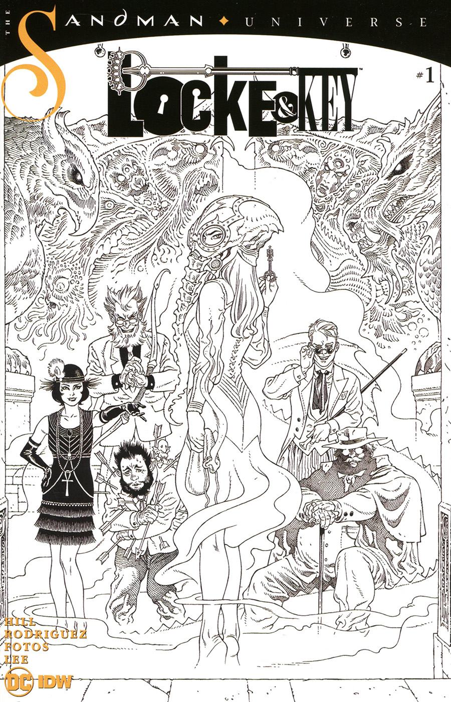 Locke & Key Sandman Hell & Gone #1 Cover D Incentive Gabriel Rodriguez Black & White Cover