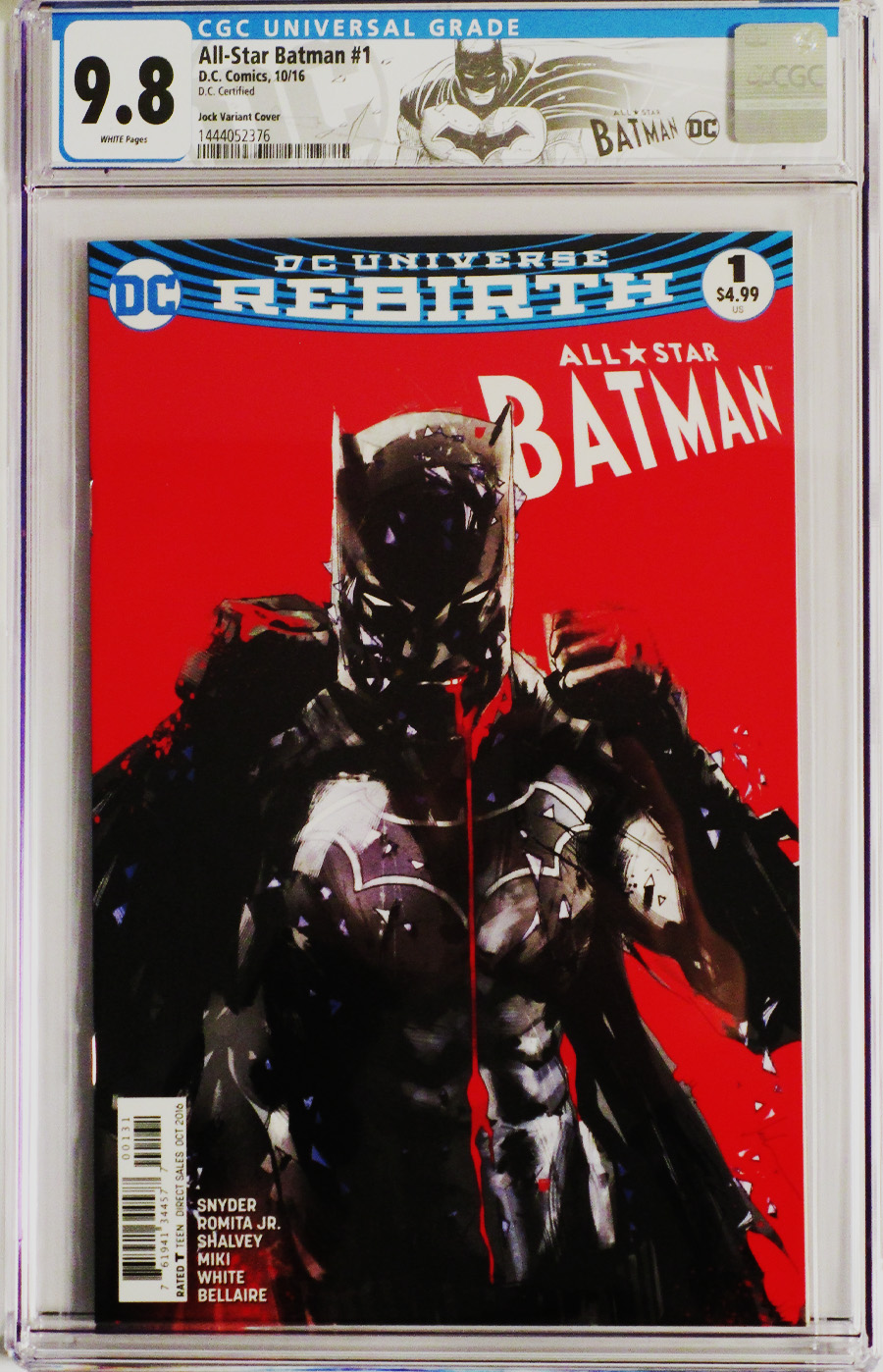 All-Star Batman #1 Cover U Variant Jock Cover DC Certified Label CGC 9.8