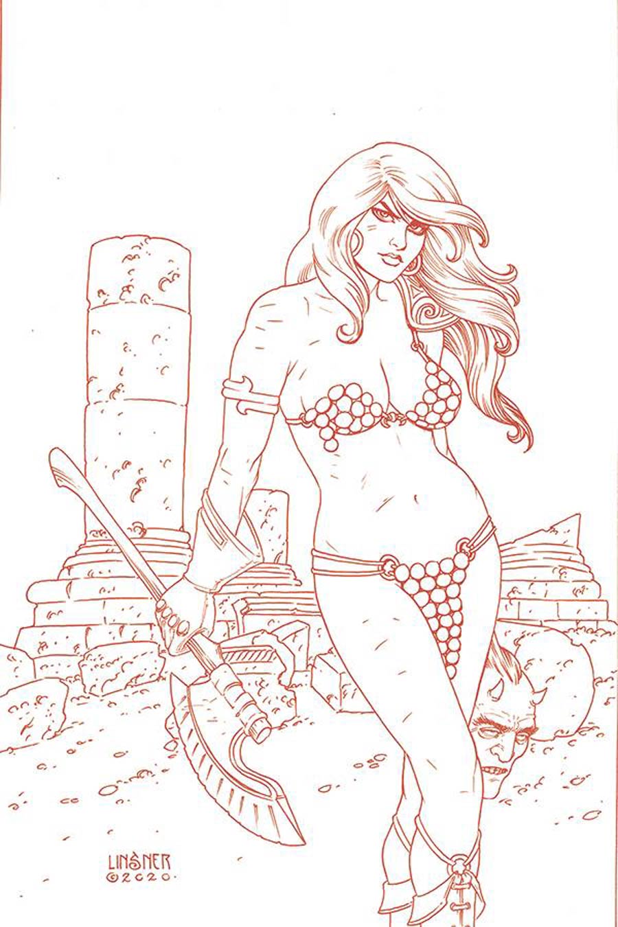 Red Sonja Vol 8 #19 Cover O Incentive Joseph Michael Linsner Tint Virgin Cover