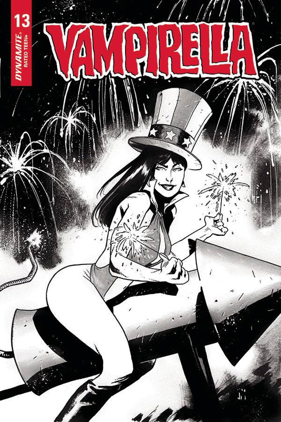 Vampirella Vol 8 #13 Cover P Incentive Justin Mason America Together Black & White Cover