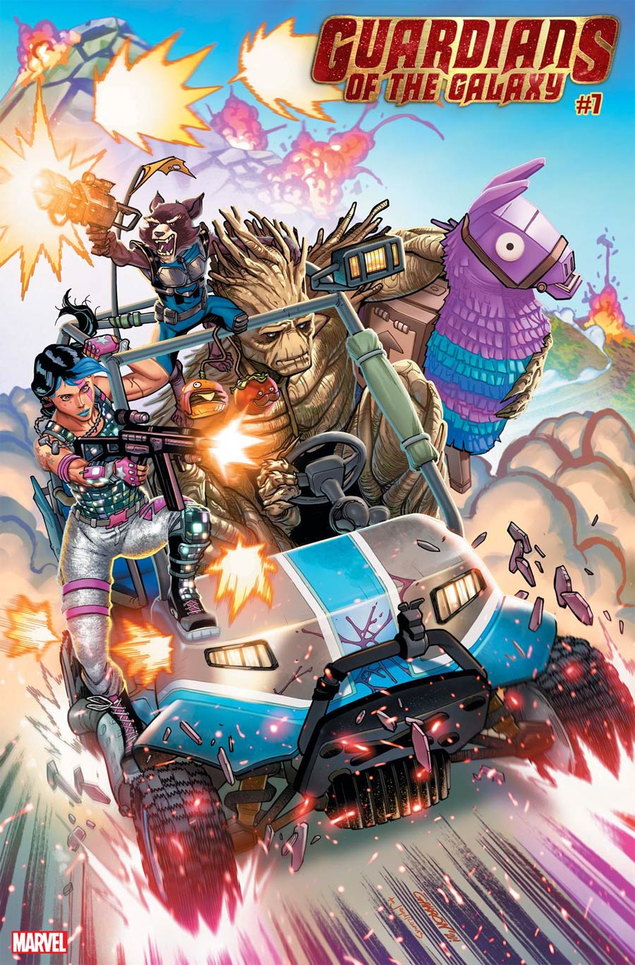 Guardians Of The Galaxy Vol 6 #7 Cover B Variant Javier Garron Fortnite Cover