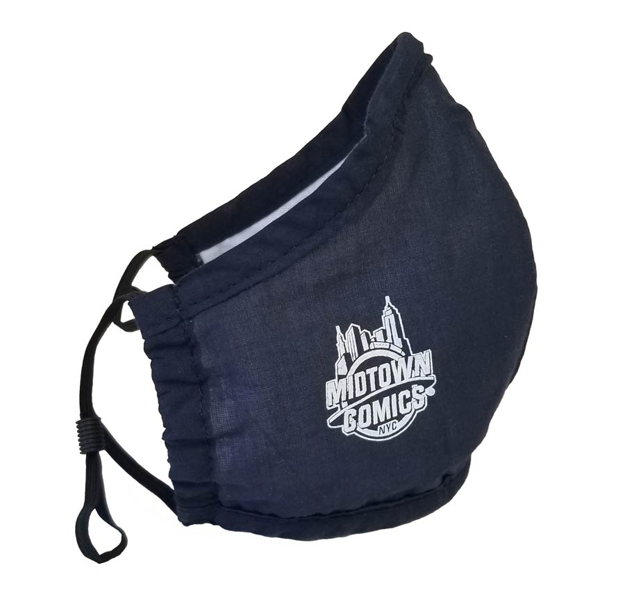 Midtown Comics White Logo Reusable Face Cover - Navy