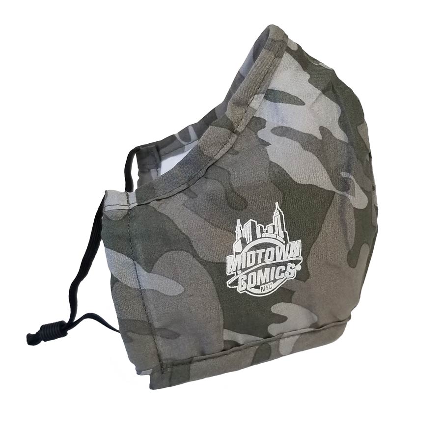 Midtown Comics White Logo Reusable Face Cover - Camo