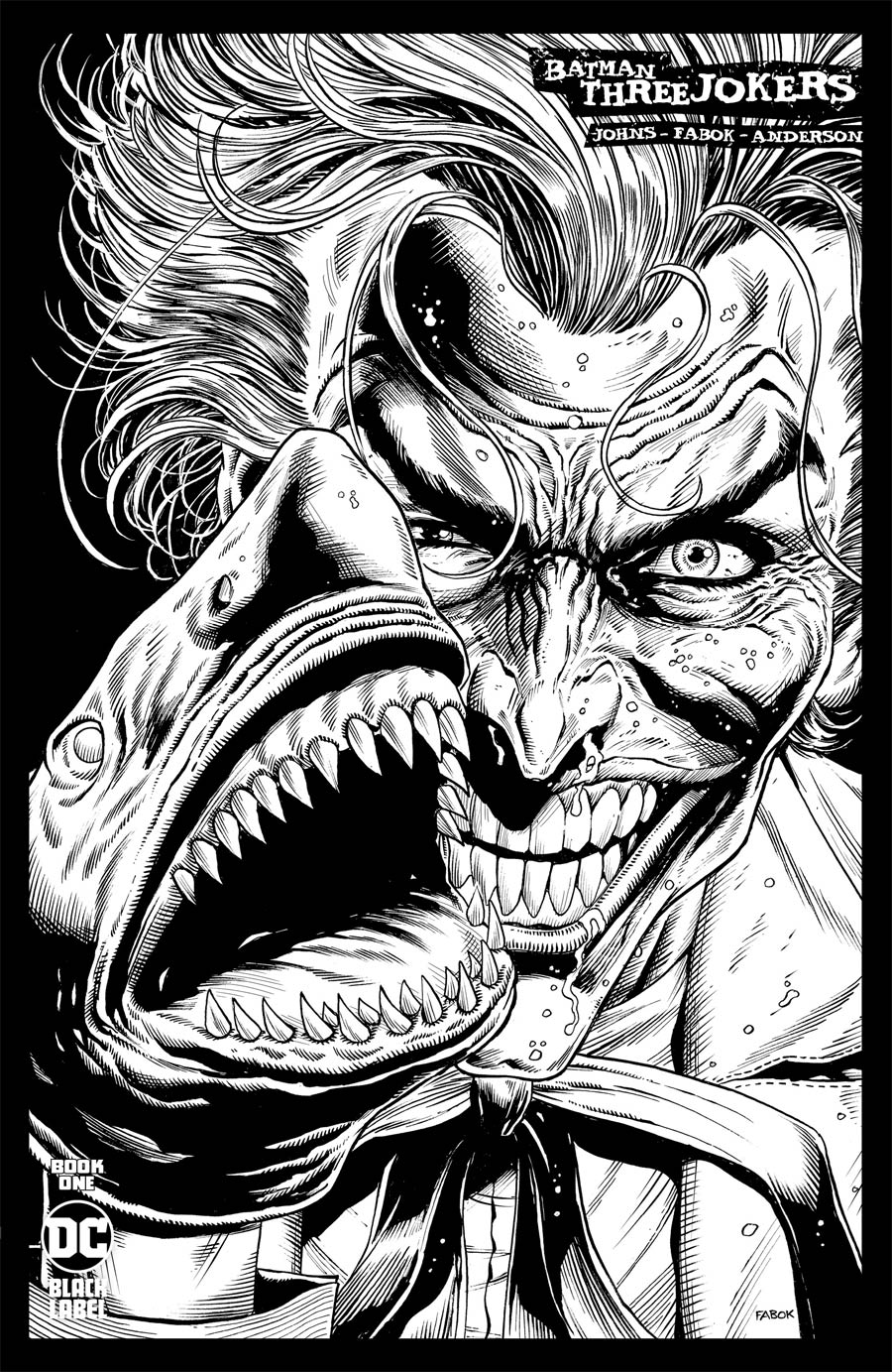 Batman Three Jokers #1 Cover H 2nd Ptg Incentive Joker Shark Black & White Cover