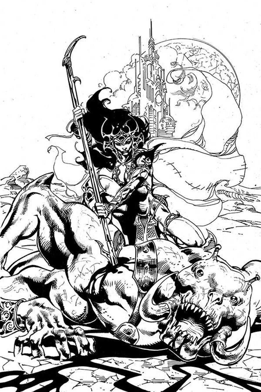 Dejah Thoris Vol 3 #8 Cover I Incentive Roberto Castro Black & White Virgin Cover