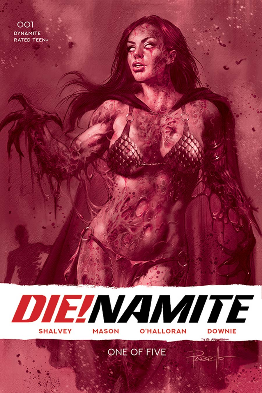 DieNamite #1 Cover X Limited Edition Lucio Parrillo Zombie Bloody Red Tint Dressed Cover