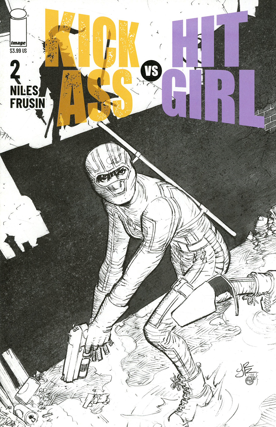 Kick-Ass vs Hit-Girl #2 Cover B Variant John Romita Jr Sketch Cover