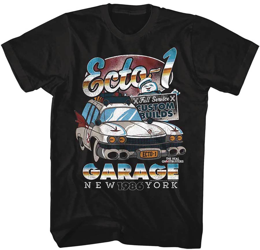Ghostbusters Ecto-1 Black T-Shirt Large