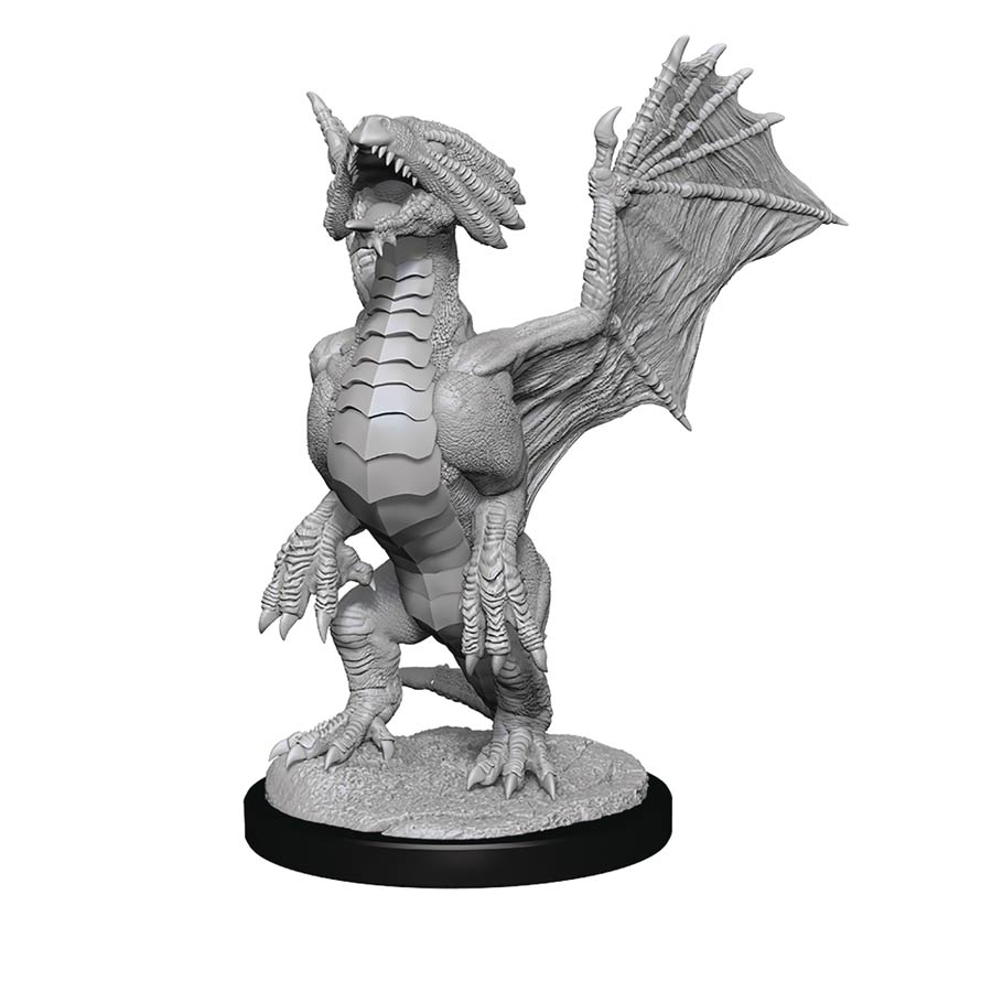 Dungeons & Dragons Nolzars Marvelous Unpainted Miniature - Bronze Dragon Wyrmling & Pile Of Sea Found Treasure
