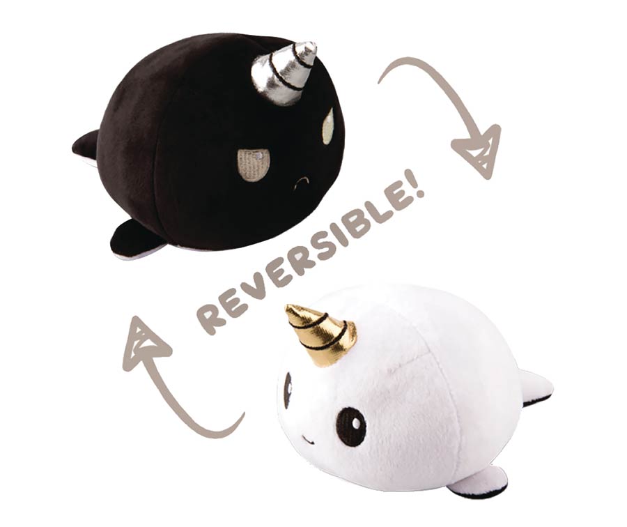 Teeturtle Reversible Narwhal White To Black Mini Plush