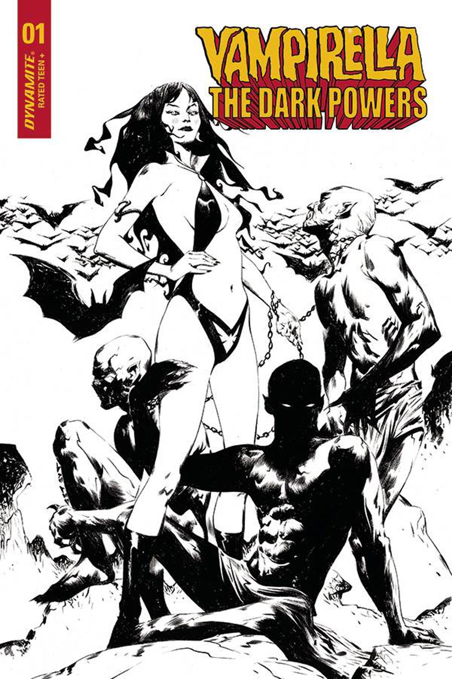 Vampirella The Dark Powers #1 Cover V Incentive Jae Lee Vampirellas Demons Black & White Cover