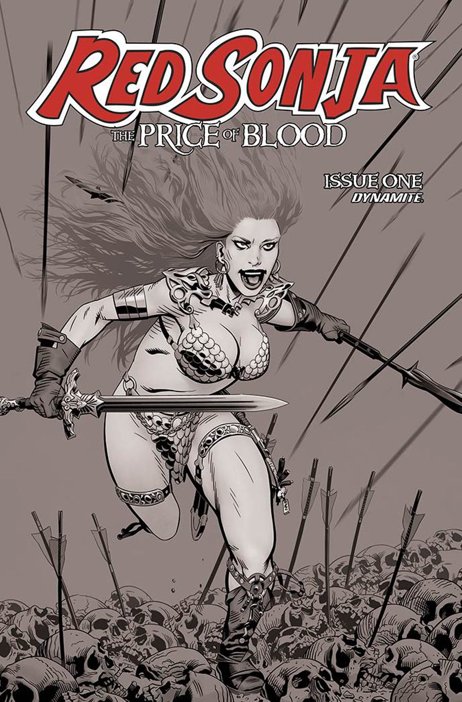 Red Sonja Price Of Blood #1 Cover F Incentive Michael Golden Black & White Cover