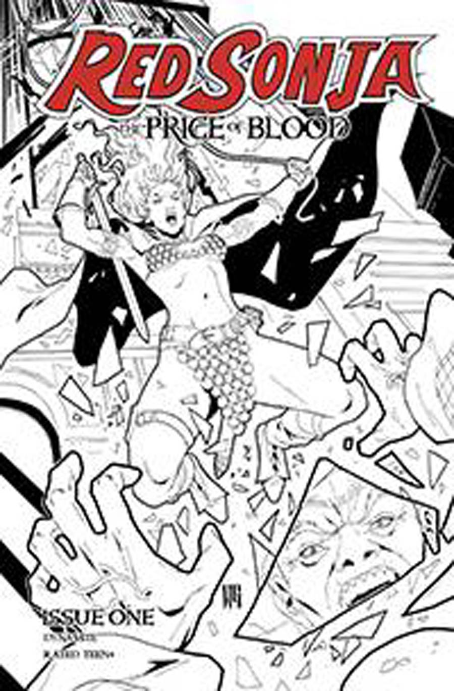 Red Sonja Price Of Blood #1 Cover H Incentive Walter Geovani Black & White Cover