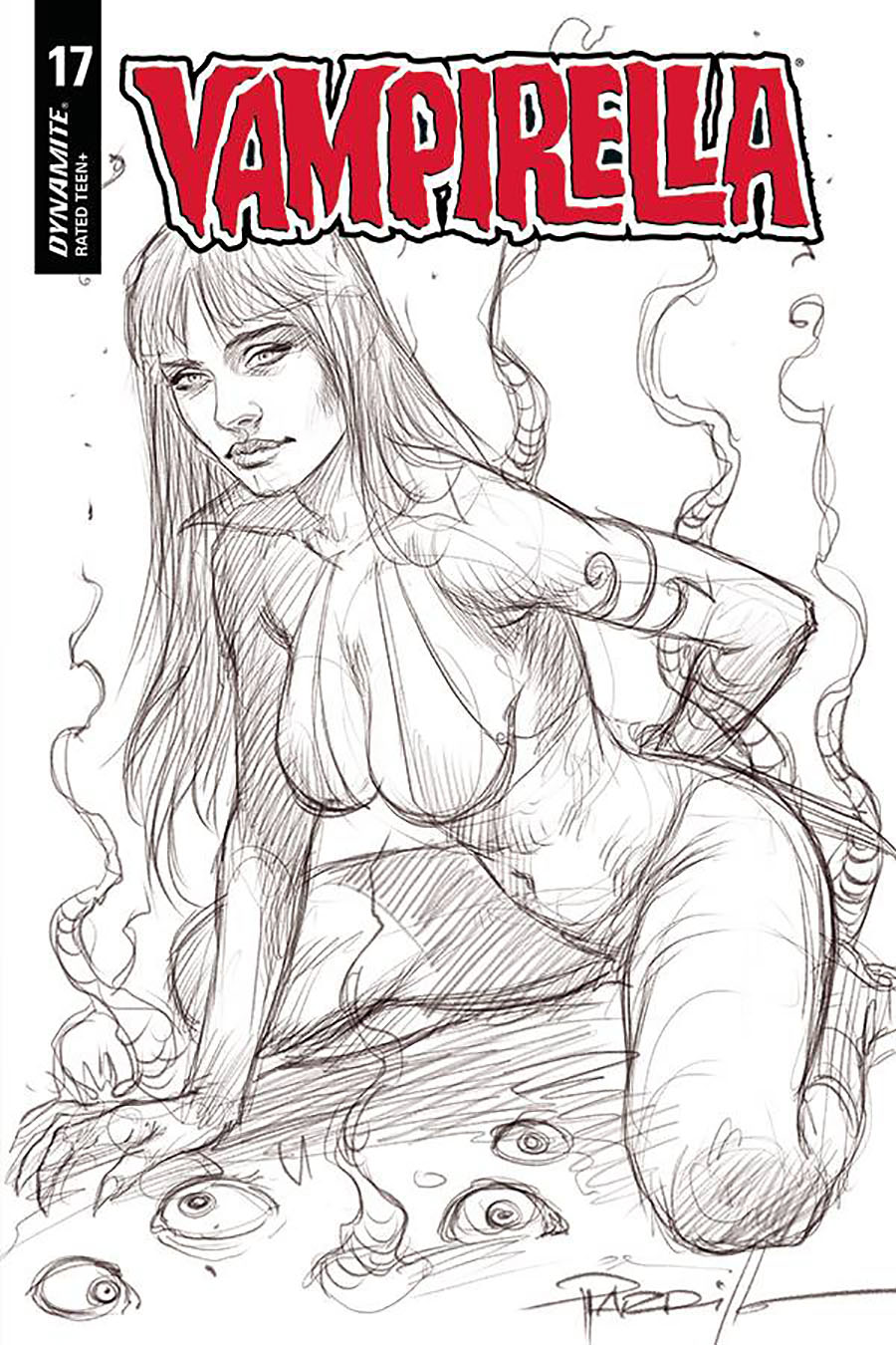 Vampirella Vol 8 #17 Cover J Incentive Lucio Parrillo Black & White Cover