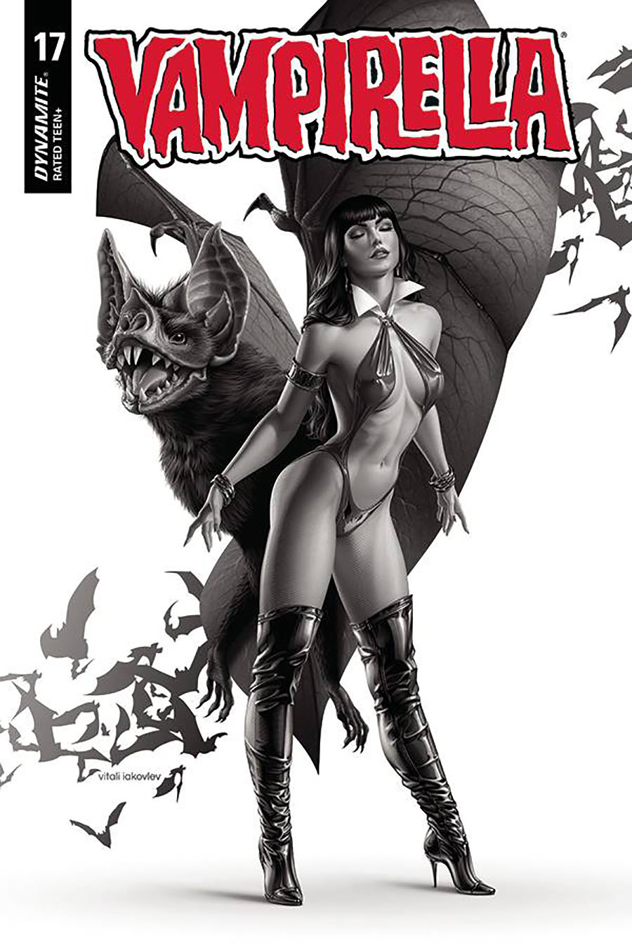 Vampirella Vol 8 #17 Cover R Incentive Vitali Iakovlev Black & White Cover