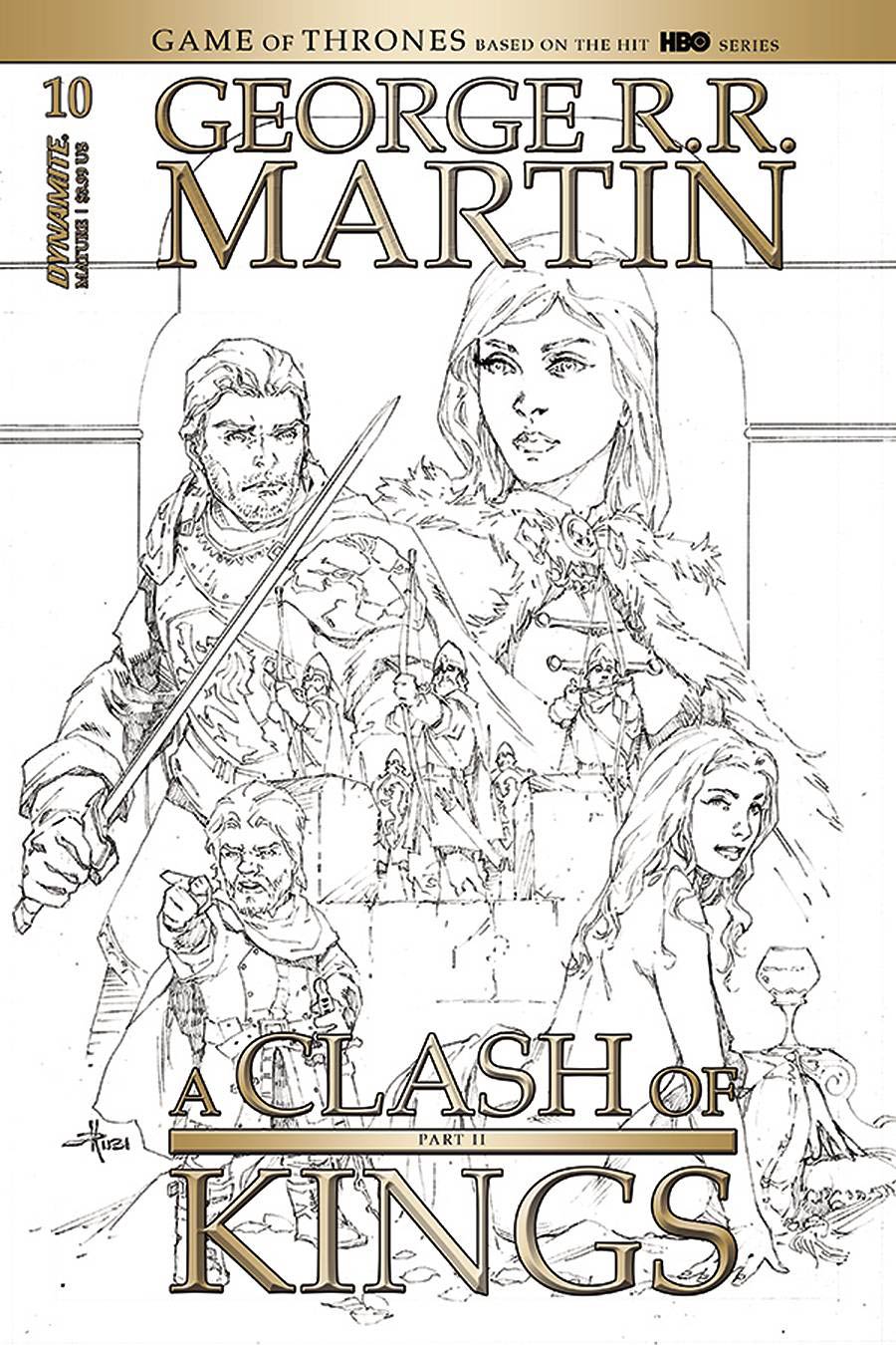 Game Of Thrones Clash Of Kings Vol 2 #10 Cover D Incentive Mel Rubi Black & White Cover