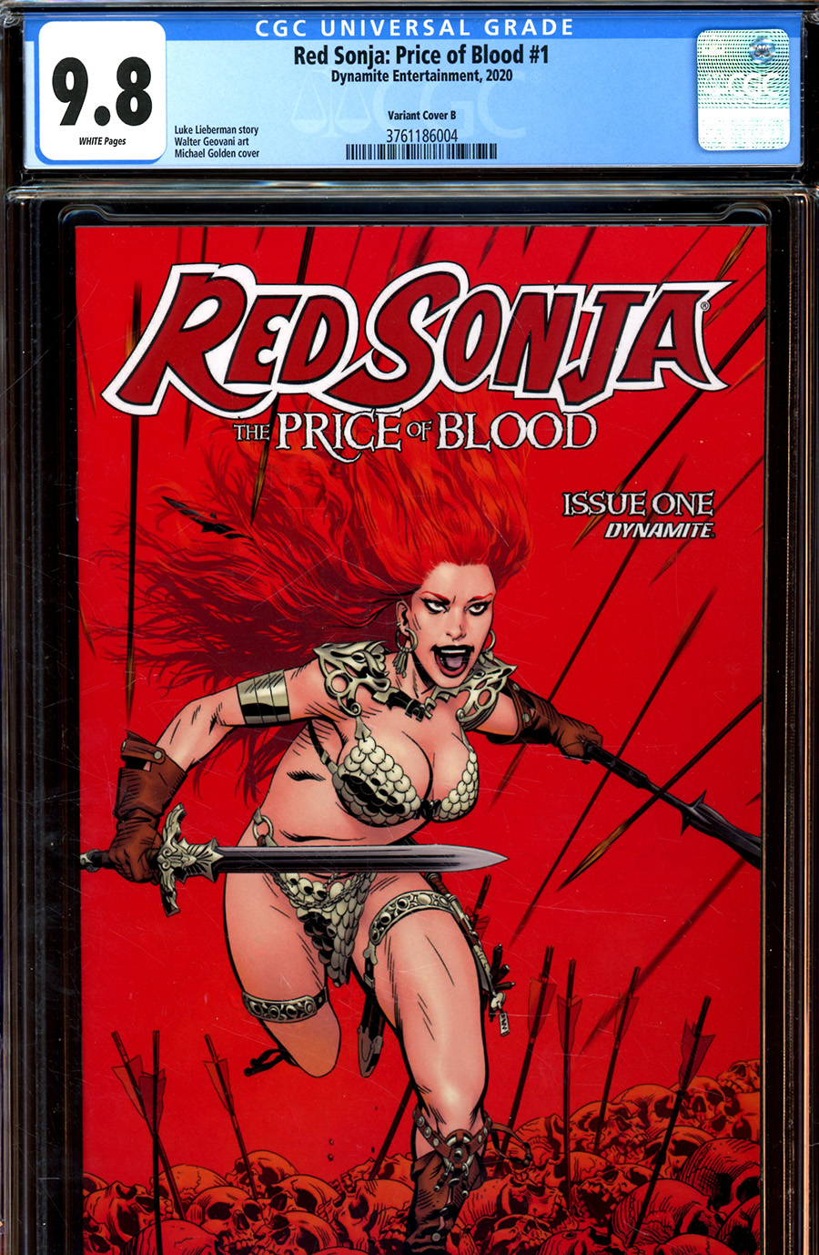 Red Sonja Price Of Blood #1 Cover W Variant Michael Golden Cover CGC Graded