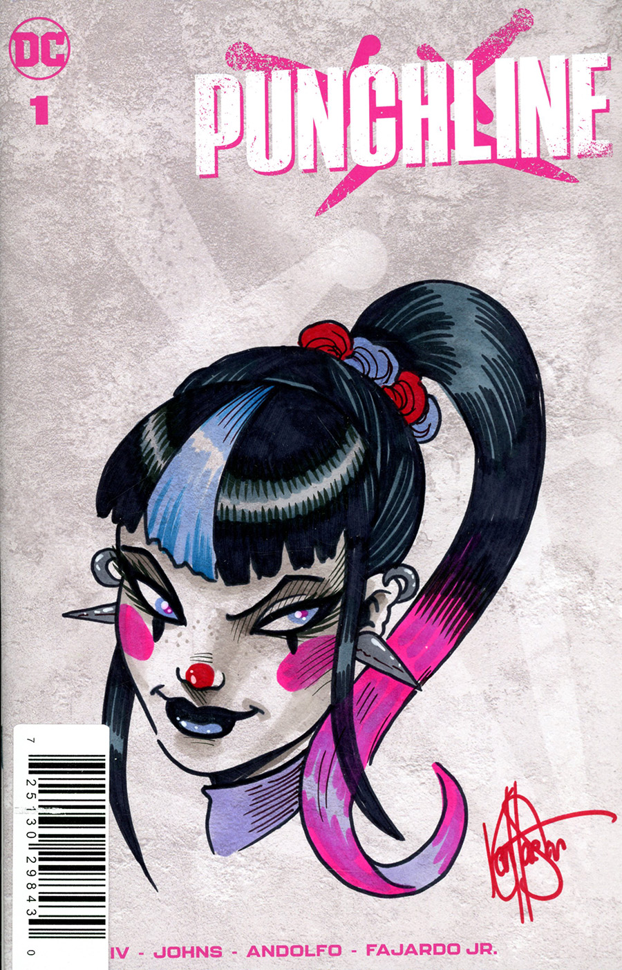 Punchline Special #1 (One Shot) Cover G DF Signed & Remarked With A Punchline Hand-Drawn Sketch By Ken Haeser