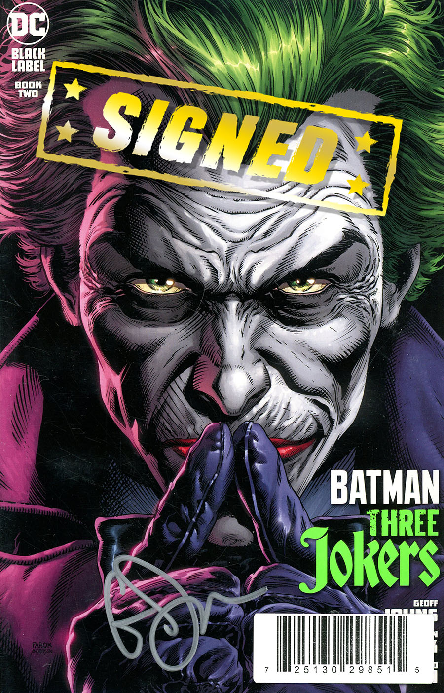 Batman Three Jokers #2 Cover E DF Signed By Geoff Johns