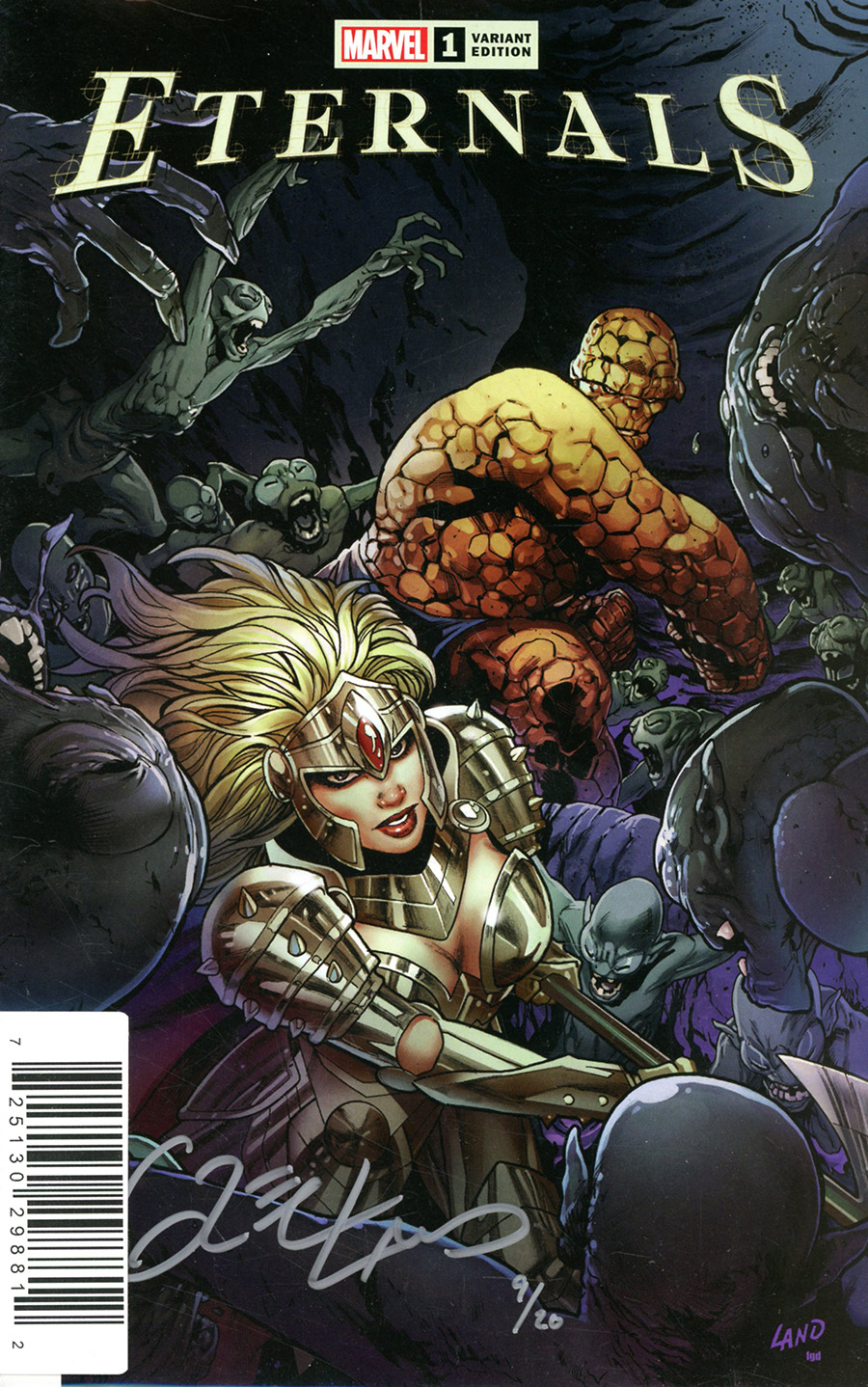 Eternals Vol 5 #1 Cover Z-N DF Greg Land Cover Signed By Greg Land