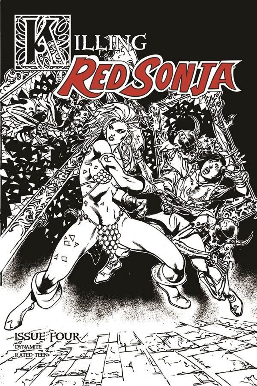 Killing Red Sonja #4 Cover D Incentive Roberto Castro Black & White Cover
