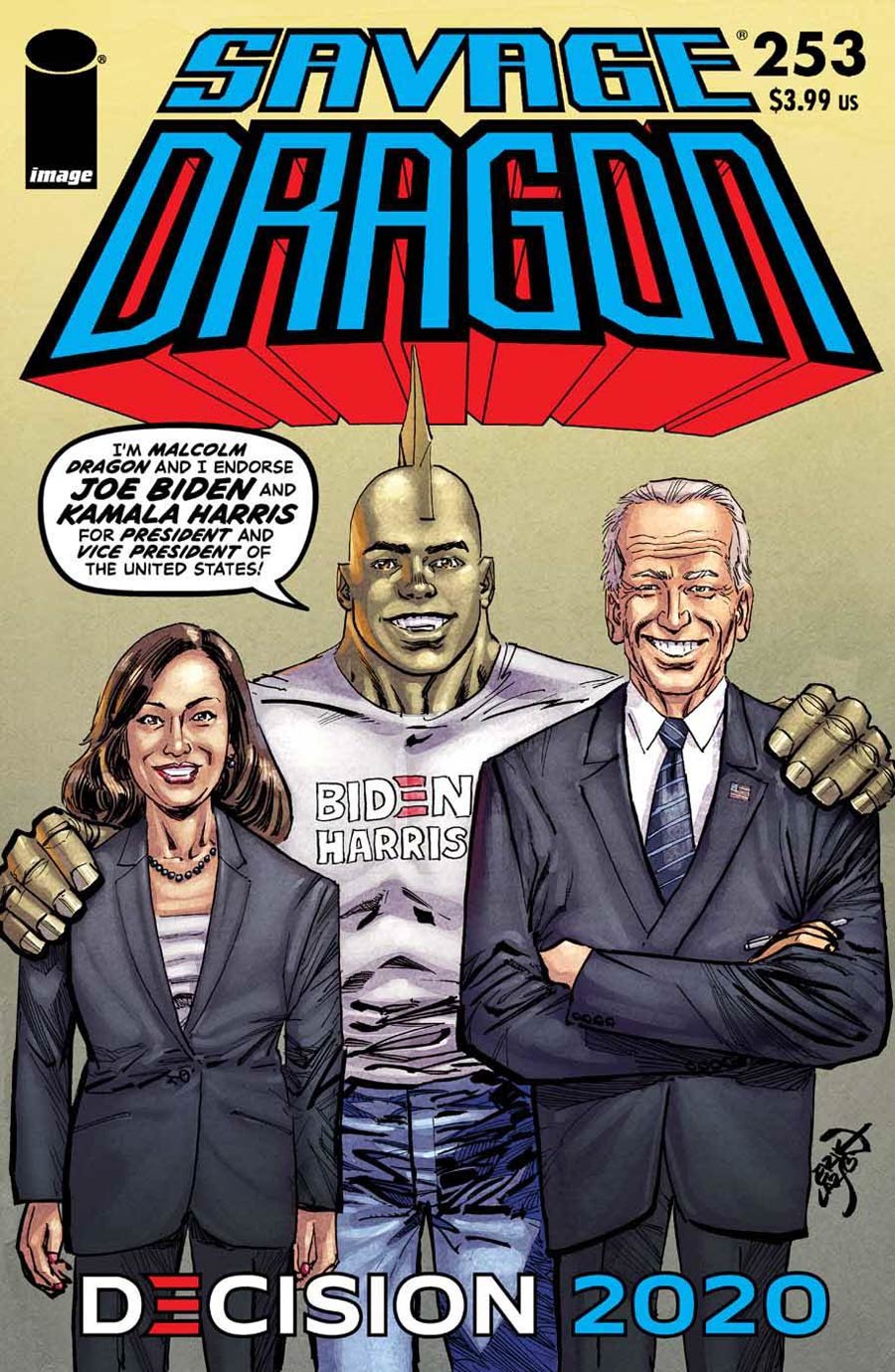 Savage Dragon Vol 2 #253 Cover B 1st Ptg Variant Erik Larsen Joe Biden Kamala Harris Cover