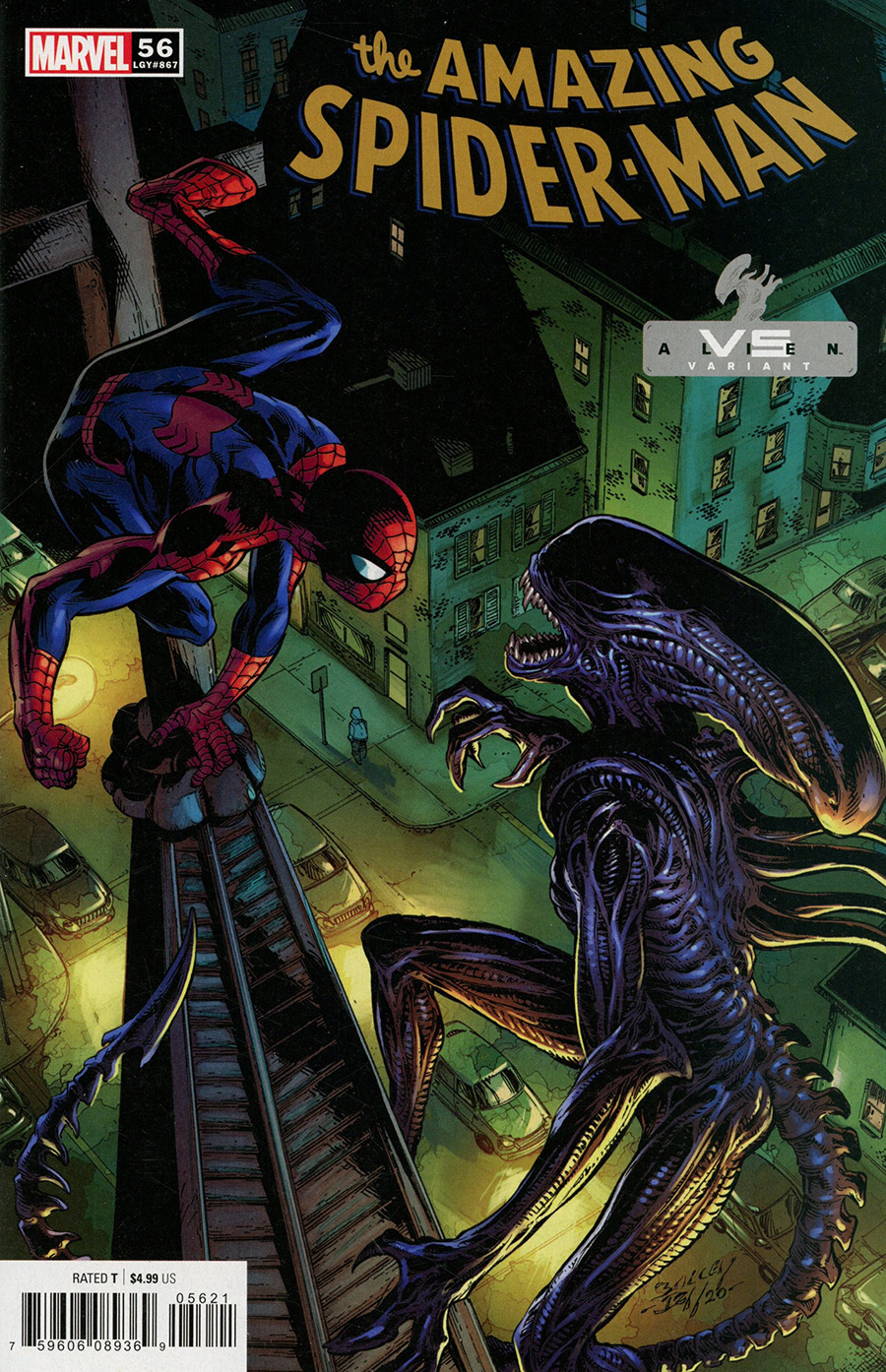 Amazing Spider-Man Vol 5 #56 Cover B Variant Mark Bagley Marvel vs Alien Cover