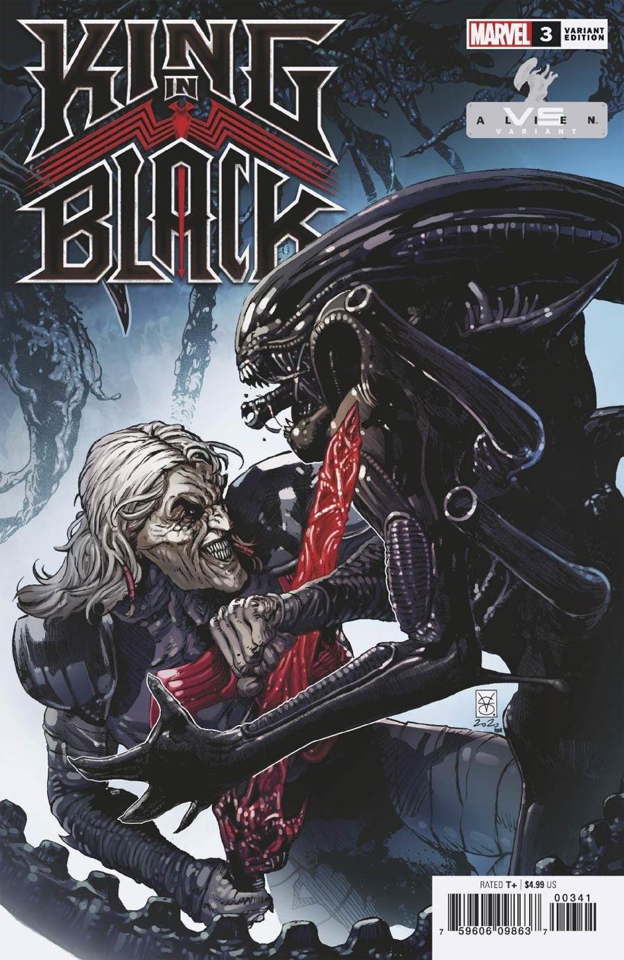 King In Black #3 Cover C Variant Valerio Giangiordano Marvel vs Alien Cover