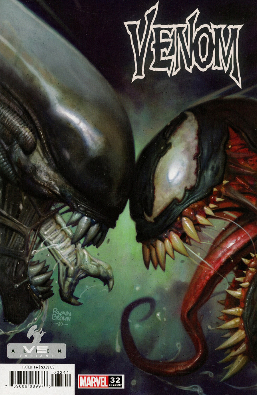 Venom Vol 4 #32 Cover B Variant Ryan Brown Marvel vs Alien Cover (King In Black Tie-In)