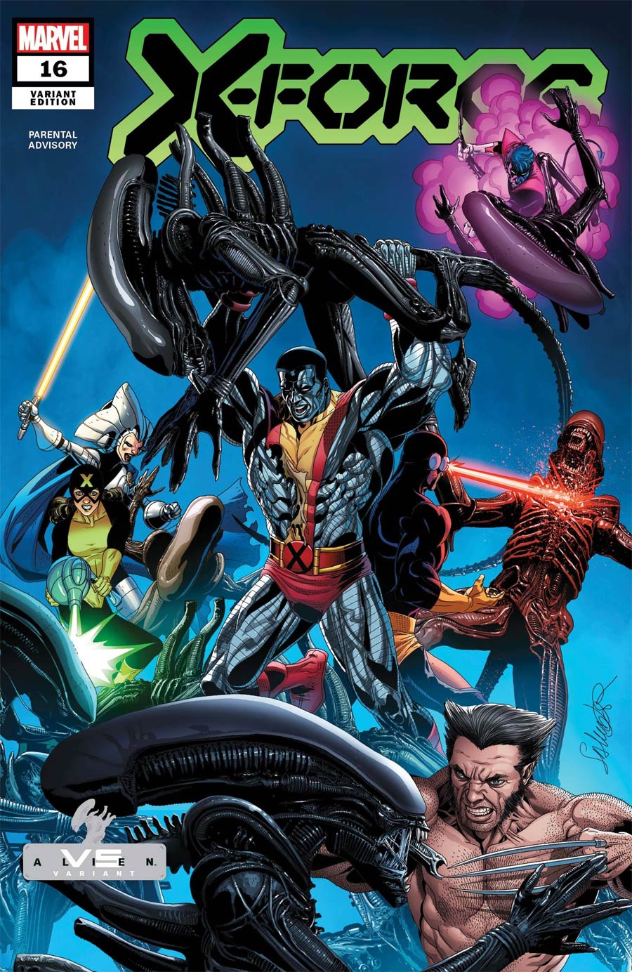 X-Force Vol 6 #16 Cover B Variant Salvador Larroca Marvel vs Alien Cover